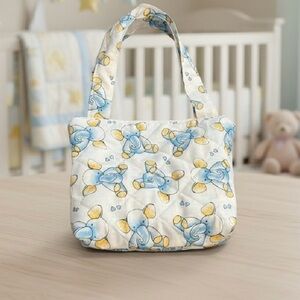 Quilted Blue and Yellow Elephant Kids'/Baby Mini Tote